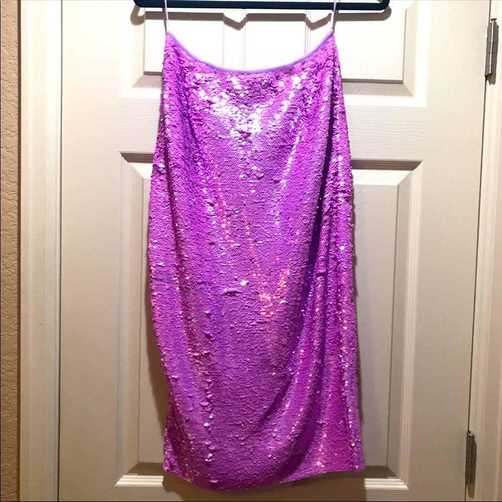 ASOS Purple Sequin Pencil Skirt